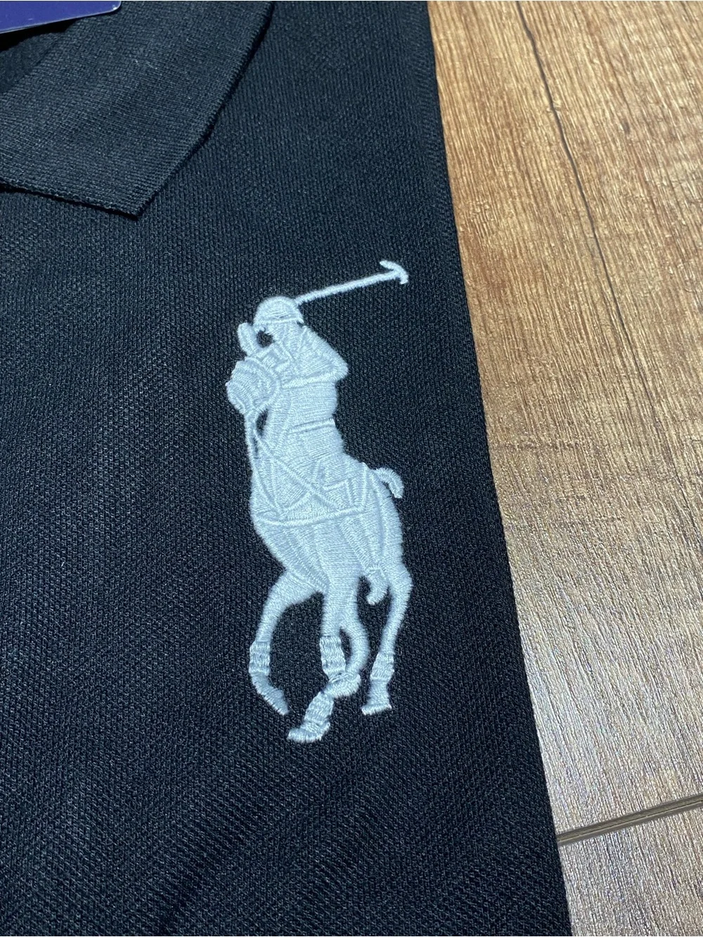 Polo Ralph Lauren Mens Black and White Polo Shirt Short Sleeve Brand New